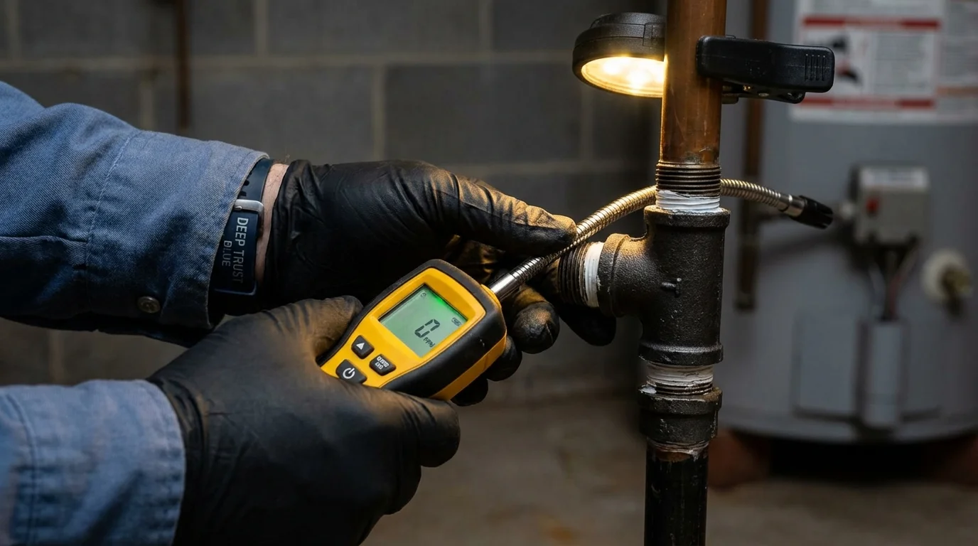 Gas leak detection with electronic sniffer by Johns Plumbing LLC in Marlboro
