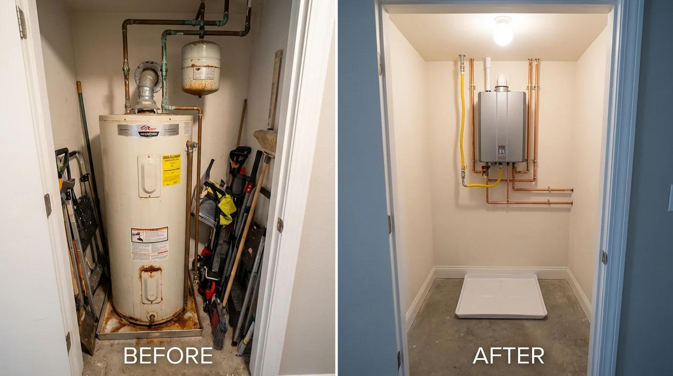 Tank water heater versus wall-mounted tankless unit comparison for Marlboro, NJ homeowners